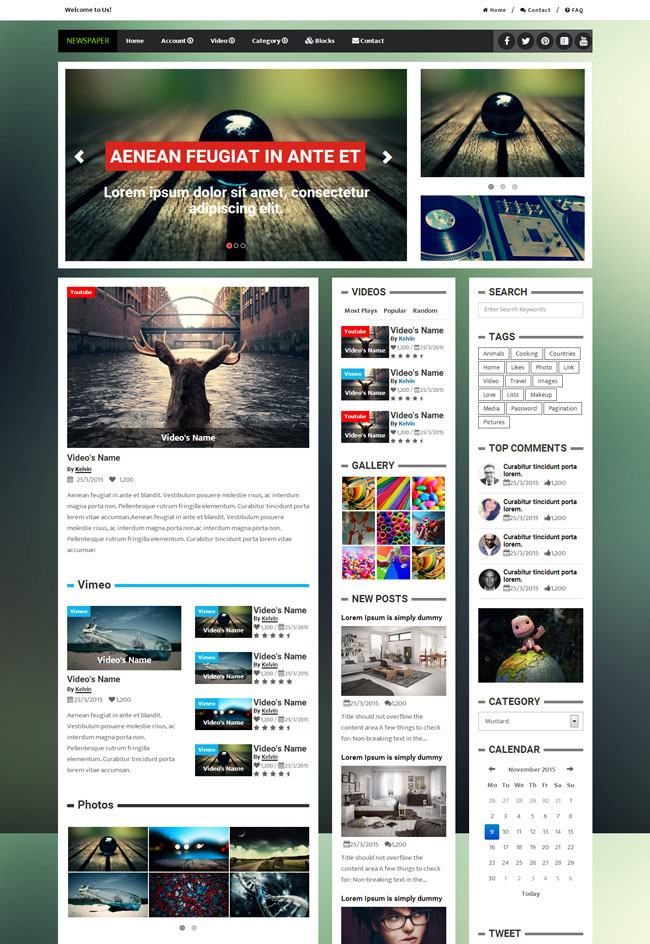 国外英文新闻报刊HTML5静态网站模板