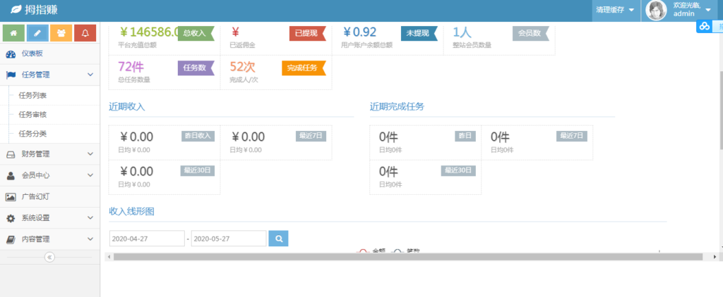 拇指赚对接第三方支付点赞任务平台，易支付 微信支付宝官方支付 提现秒到账微信零钱 Thinkphp框架