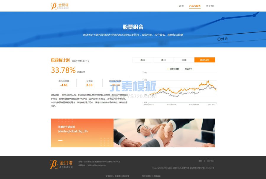 【带手机】金融投资证券公司企业织梦网站模板