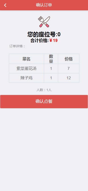 点餐结算页